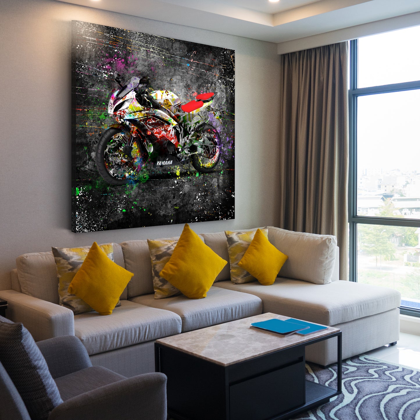 Quadro moderno Graffiti moto Color Splash Street Art Style