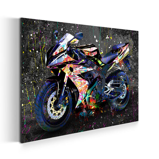 Quadro moderno Graffiti moto blue Pop Art Style