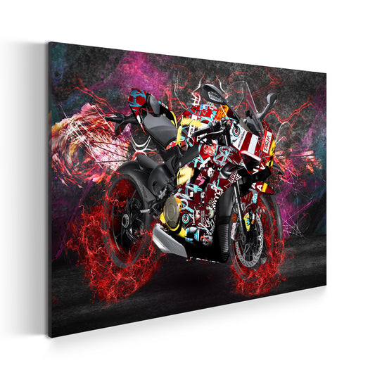 Quadro moderno Graffiti motocicletta High Speed