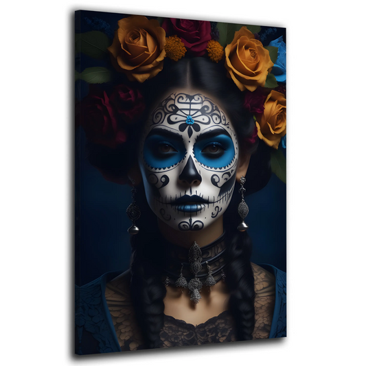 Quadro moderno La Catrina con rosario