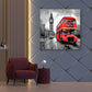 Quadro moderno London, Big Ben Autobus nero bianco rosso