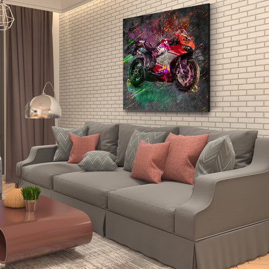 Quadro moderno Moto Graffiti Cool Colour Street Art Style