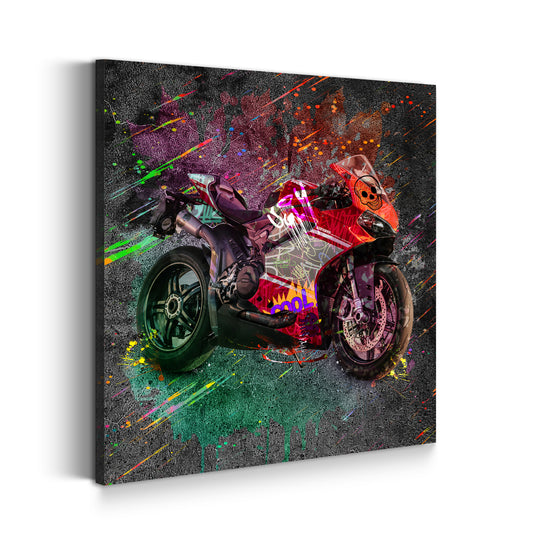 Quadro moderno Moto Graffiti Cool Colour Street Art Style