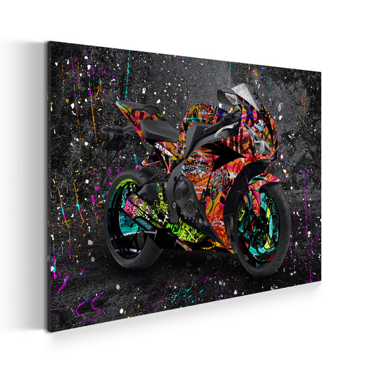 Quadro moderno Moto Graffiti Street Art Black Style