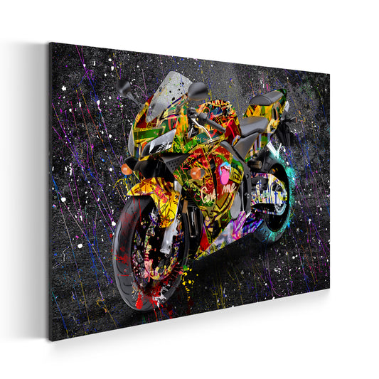 Quadro moderno Moto Graffiti Street Art Black Style