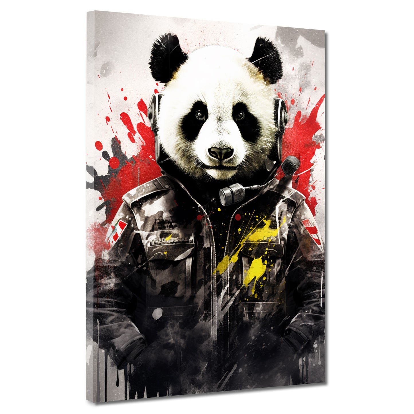 Quadro moderno Panda in uniforme Pop Art