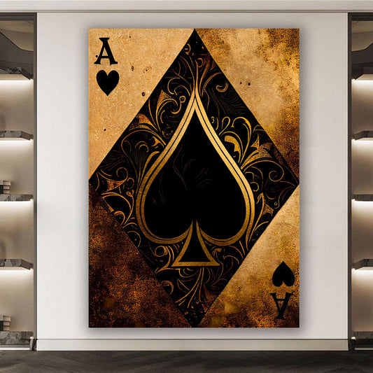 Quadro stampa su tela moderno Poker Gold Style