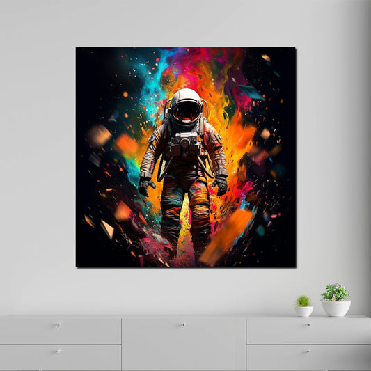 Quadro moderno Pop Art Astronauta Colour Splash Dark