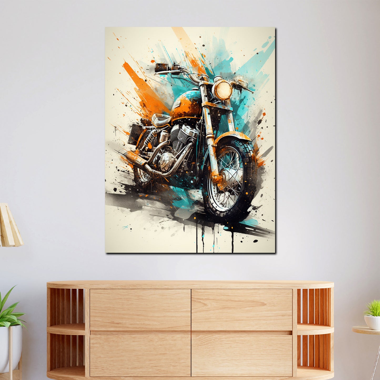 Quadro moderno Pop Art Motocicletta Colour Splash