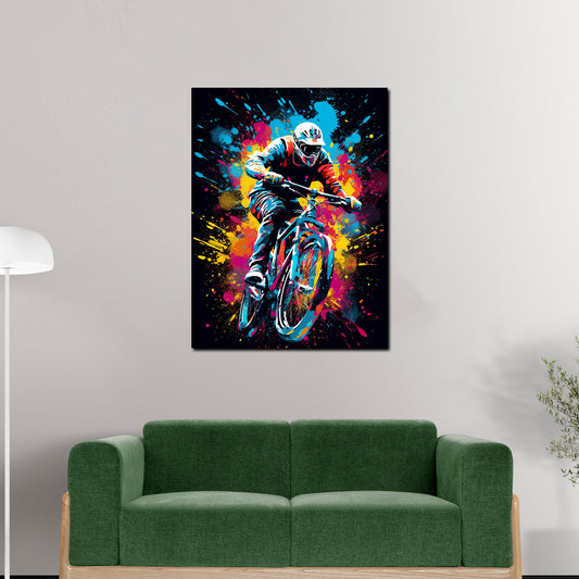 Quadro moderno Pop Art Mountainbike Gara di Crossbike