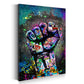 Quadro stampa su tela moderno Pugno Graffiti Street Art Style