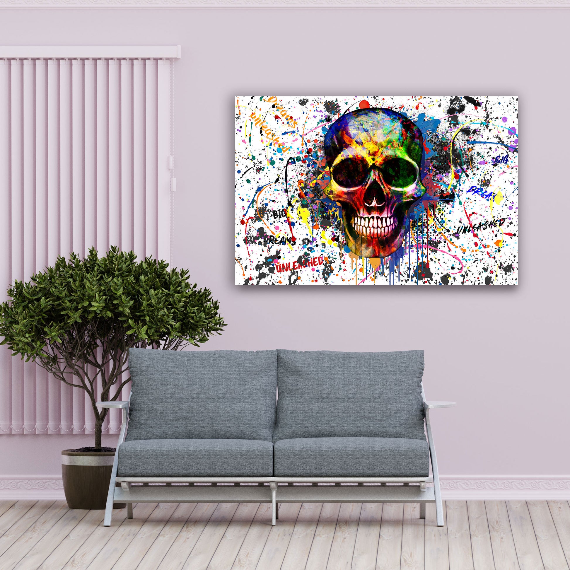 Quadro Skull Colour Pop Art Style [Consegna gratuita] –