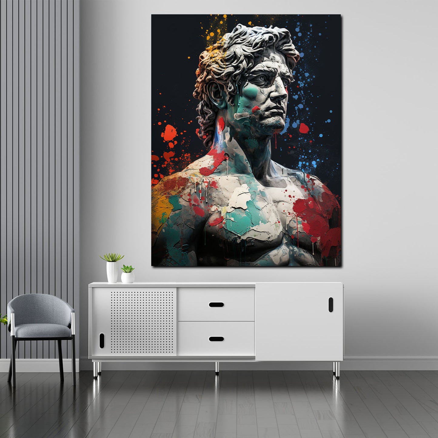 Quadro moderno Statua di Alessandro Magno Abstract Style