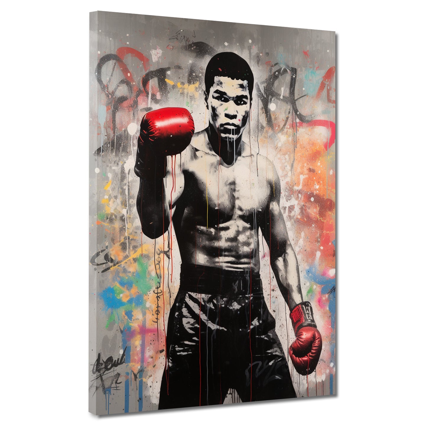 Quadro moderno Street Art Muhammad boxe