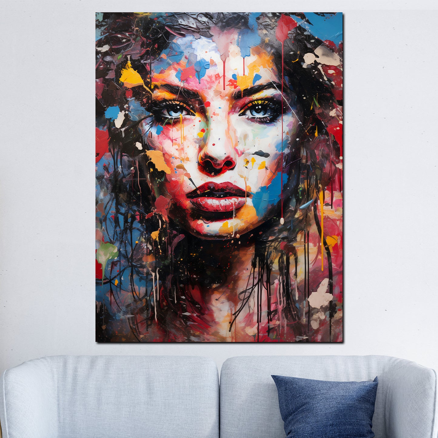 Quadro moderno Street Art bella donna Colour Splash