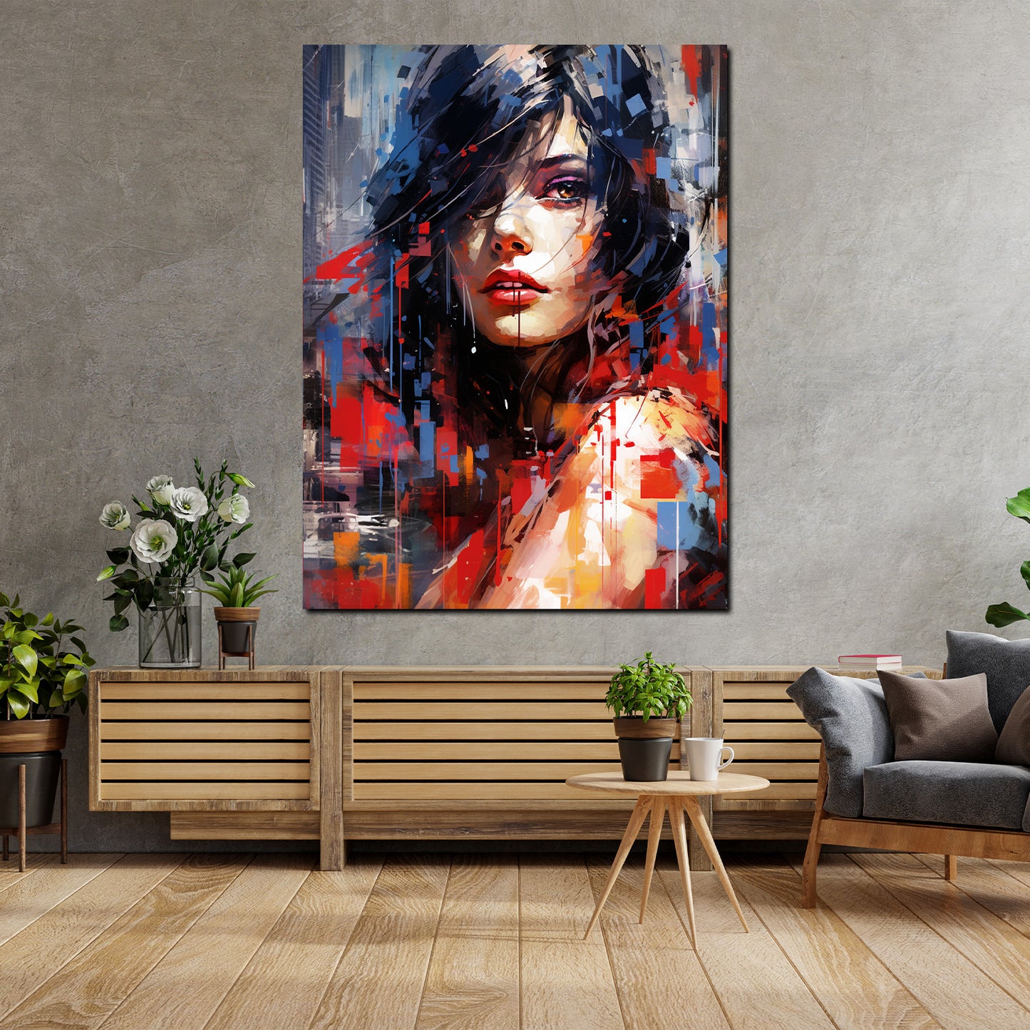 Quadro moderno Street Art donna Painting Style