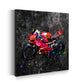 Quadro moderno Street Art motocicletta rossa Colour Splash