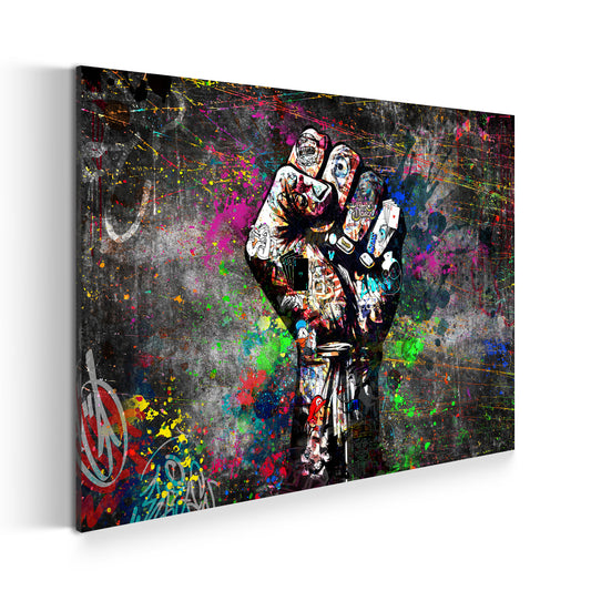 Quadro stampa su tela moderno THE FIST Graffiti Street Art Style