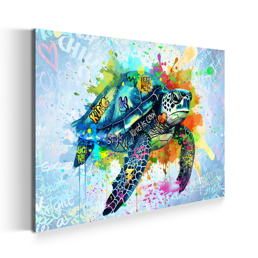 Quadro moderno Tartaruga marina Street Art Splash