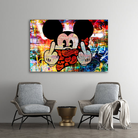 Quadro moderno Topolino ribelle Pop Art Style