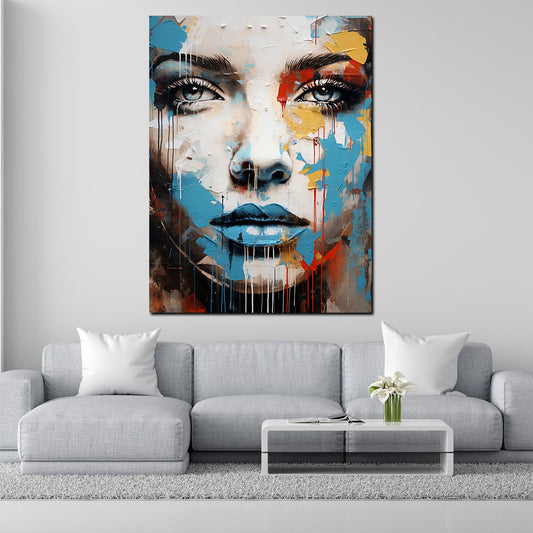 Quadro moderno Un bel viso femminile Splatter Style