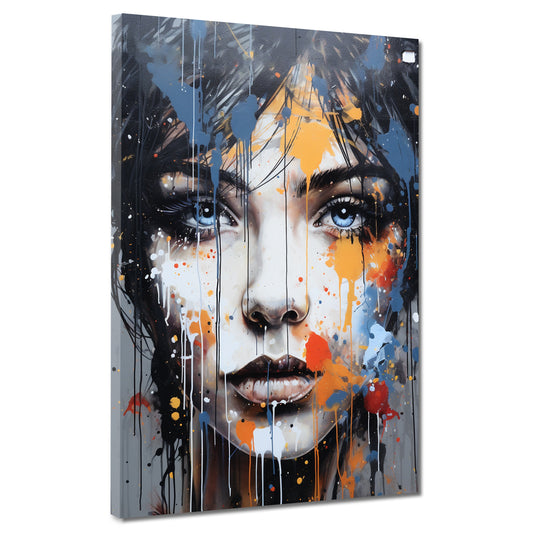 Quadro moderno Viso di donna con occhi blu Street Art