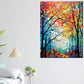 Quadro moderno alberi astratti in autunno paint style