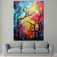 Quadro moderno albero astratto in inverno colour pop art