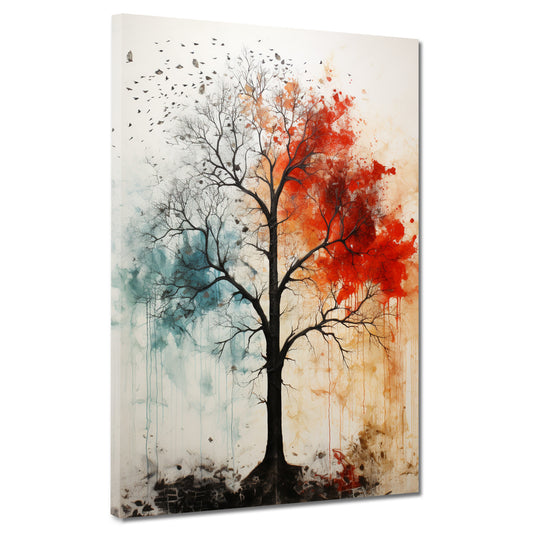 Quadro moderno albero astratto rosso blu