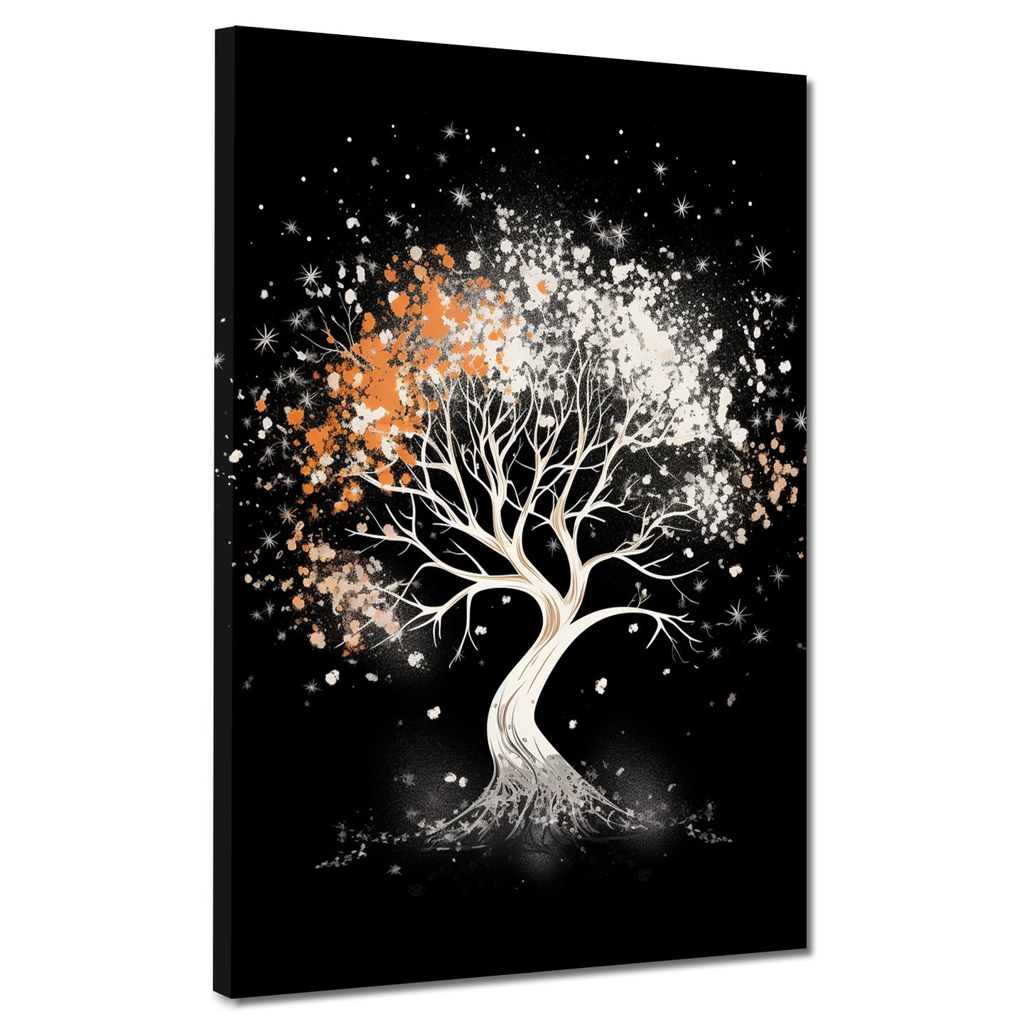 Quadro moderno albero bianco astratto stile scuro