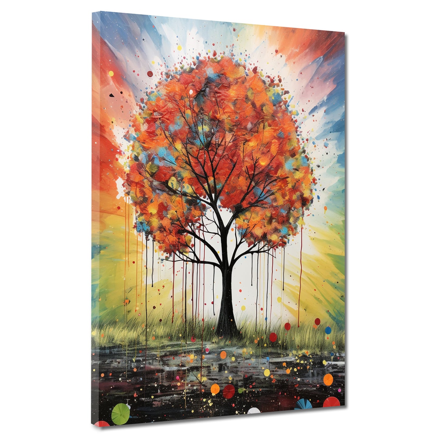 Quadro moderno albero colorato che brilla