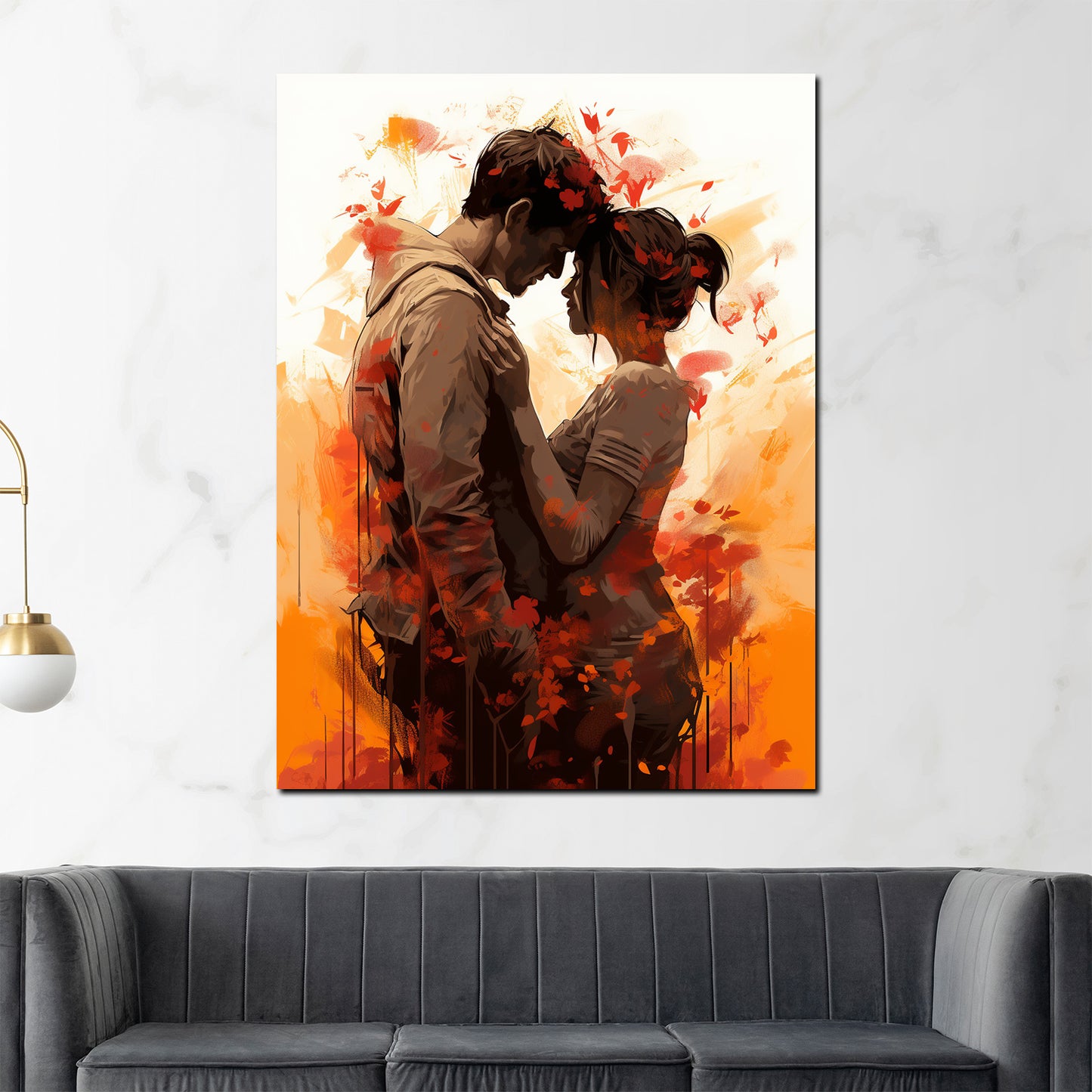 Quadro moderno amanti astratto donna e uomo Painting Style