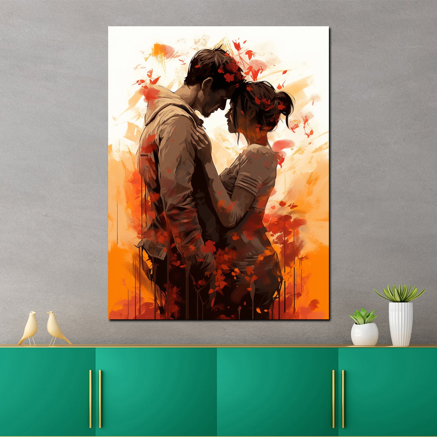 Quadro moderno amanti astratto donna e uomo Painting Style