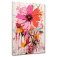 Quadro moderno astratto bel fiore rosa Colour Splash