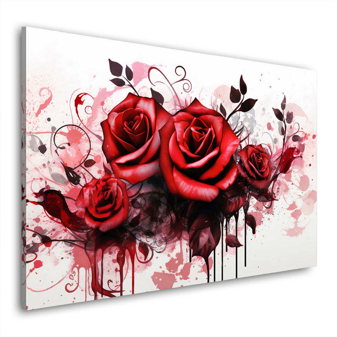 Quadro moderno astratto belle rose rosse