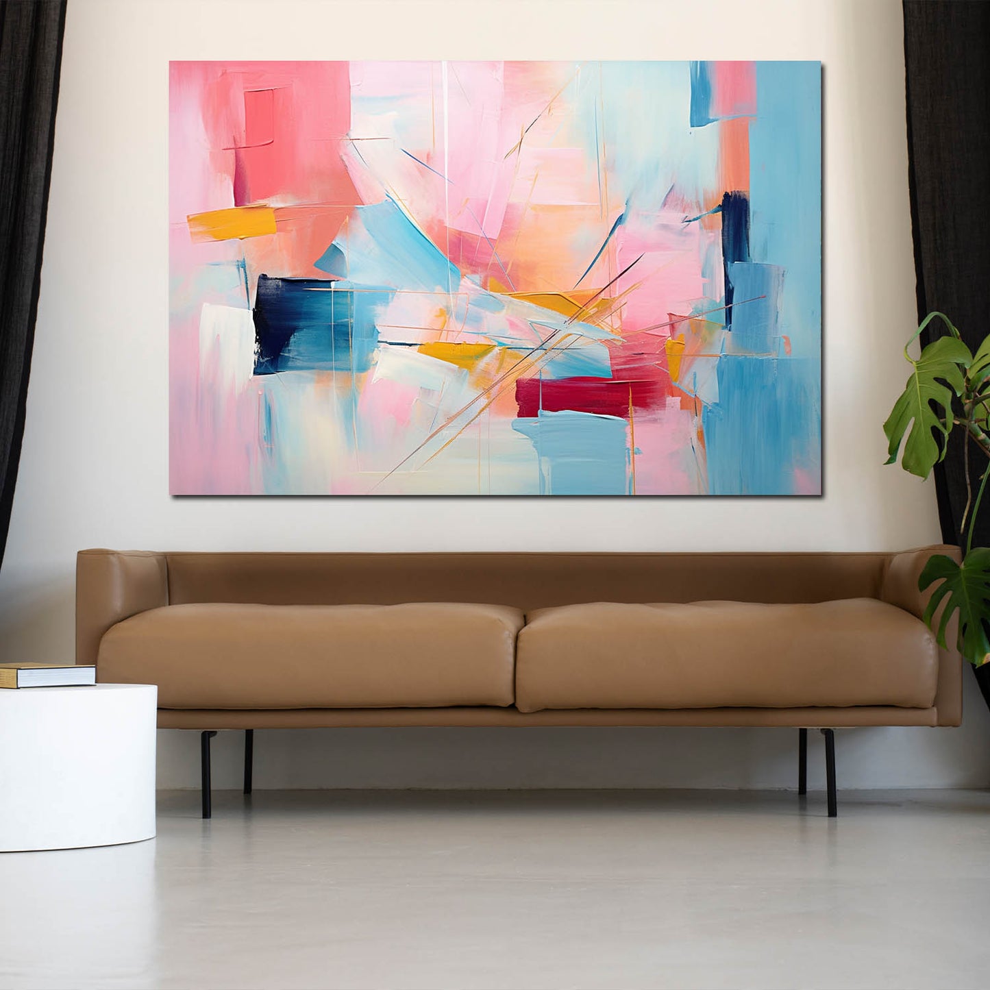 Quadro moderno astratto blu rosa