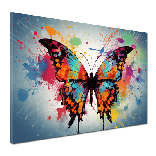 Quadro moderno astratto farfalla colour splash