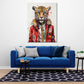 Quadro moderno astratto leopardo con cravatta Pop Art Cool Style