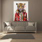 Quadro moderno astratto leopardo con cravatta Pop Art Cool Style