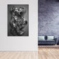 Quadro moderno bacio figure 3D in metallo silver style