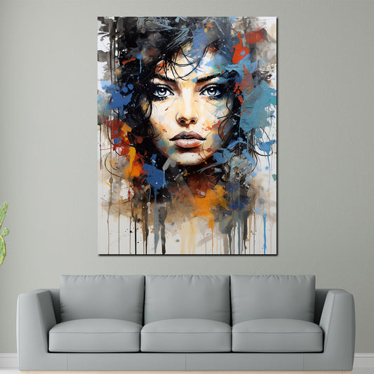 Quadro moderno bella donna, stile colore viso bellisimo