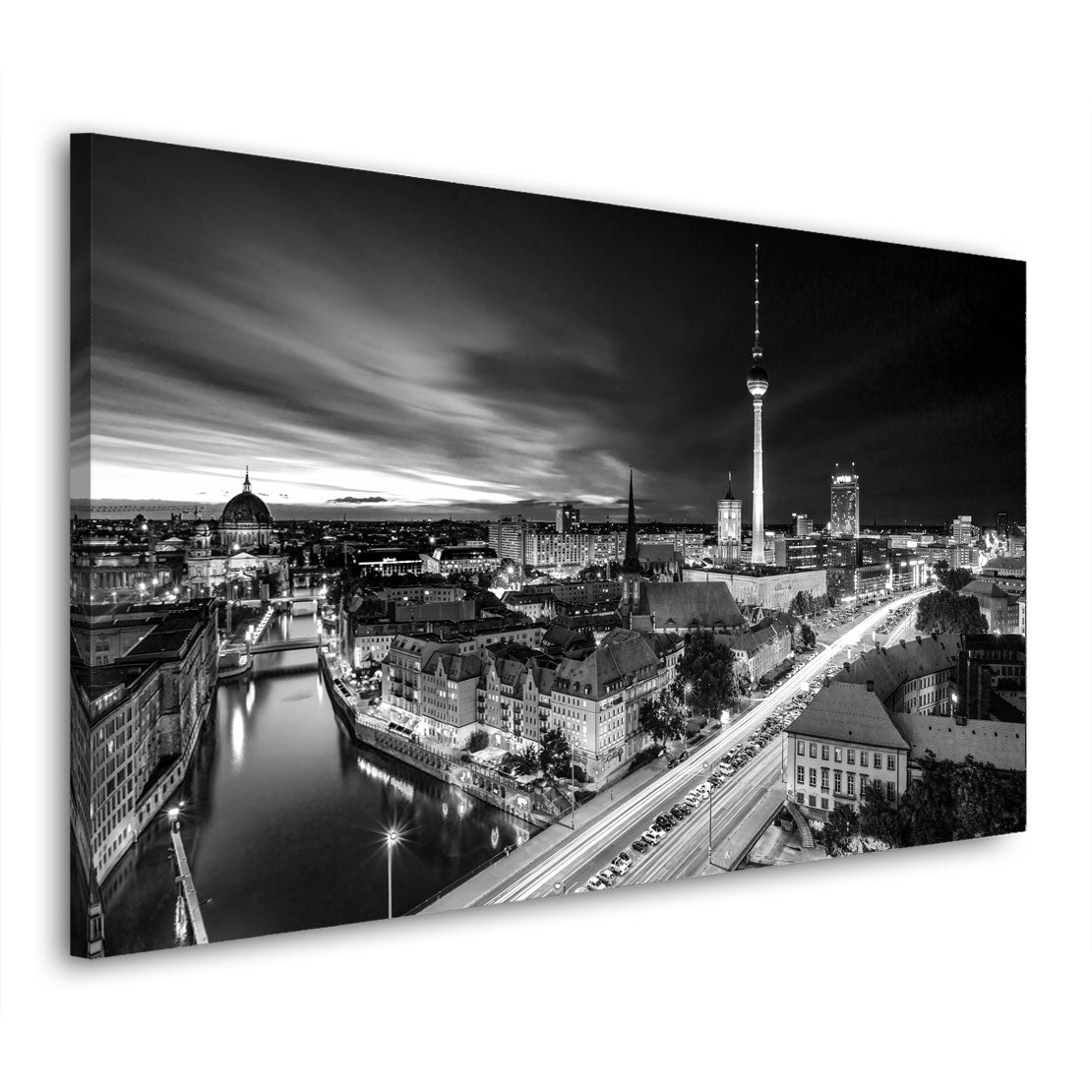 Quadro moderno bellissimo Berlino Skyline schwarz weiss