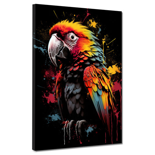 Quadro moderno bellissimo pappagallo colorato dark style