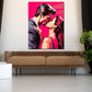 Quadro moderno coppia che si bacia Pink Style retro