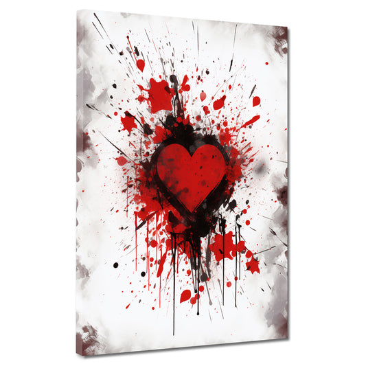 Quadro moderno cuore arte astratta splash style