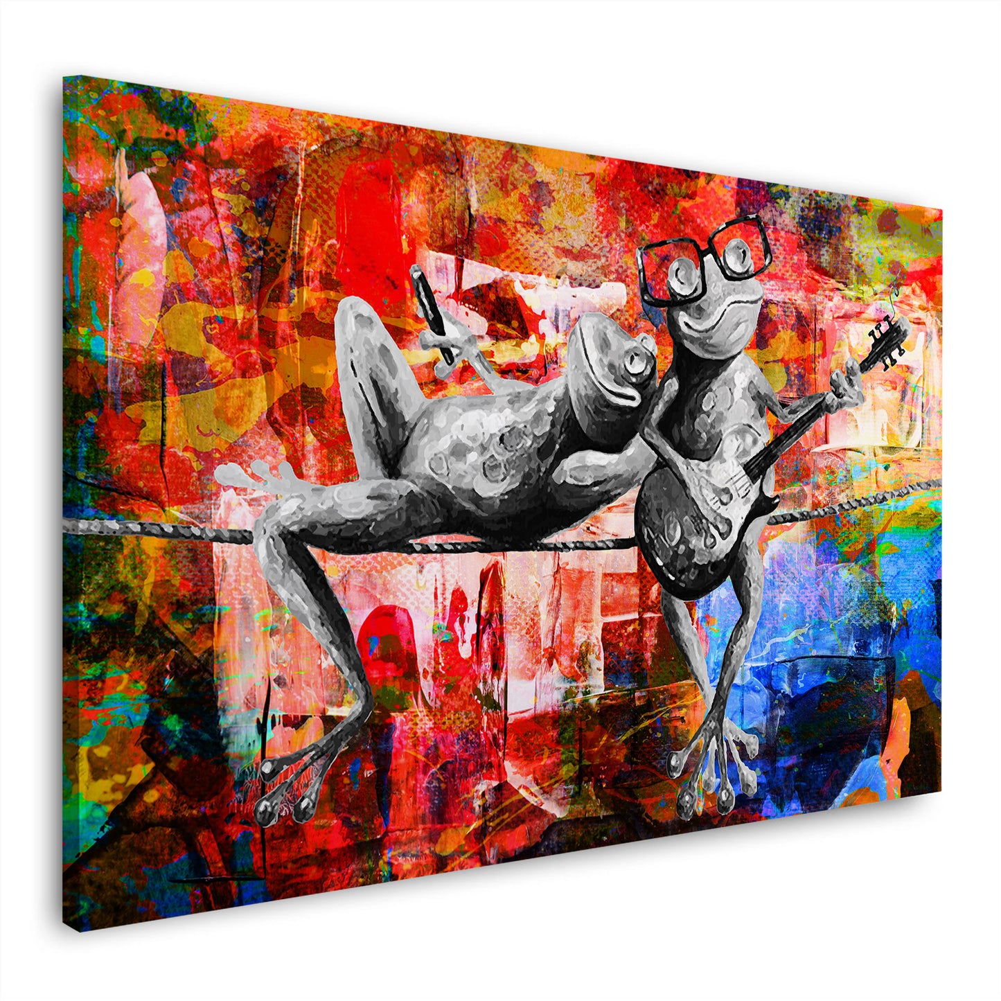 Quadro moderno due rane pop art