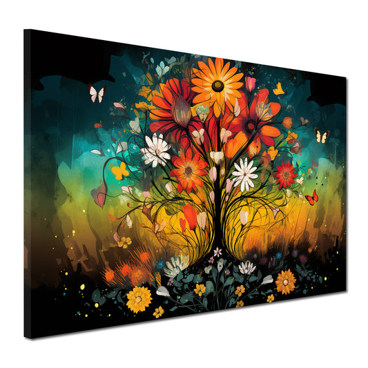 Quadro moderno fiori astratti pop art