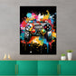 Quadro moderno gamepad controller pop art splash