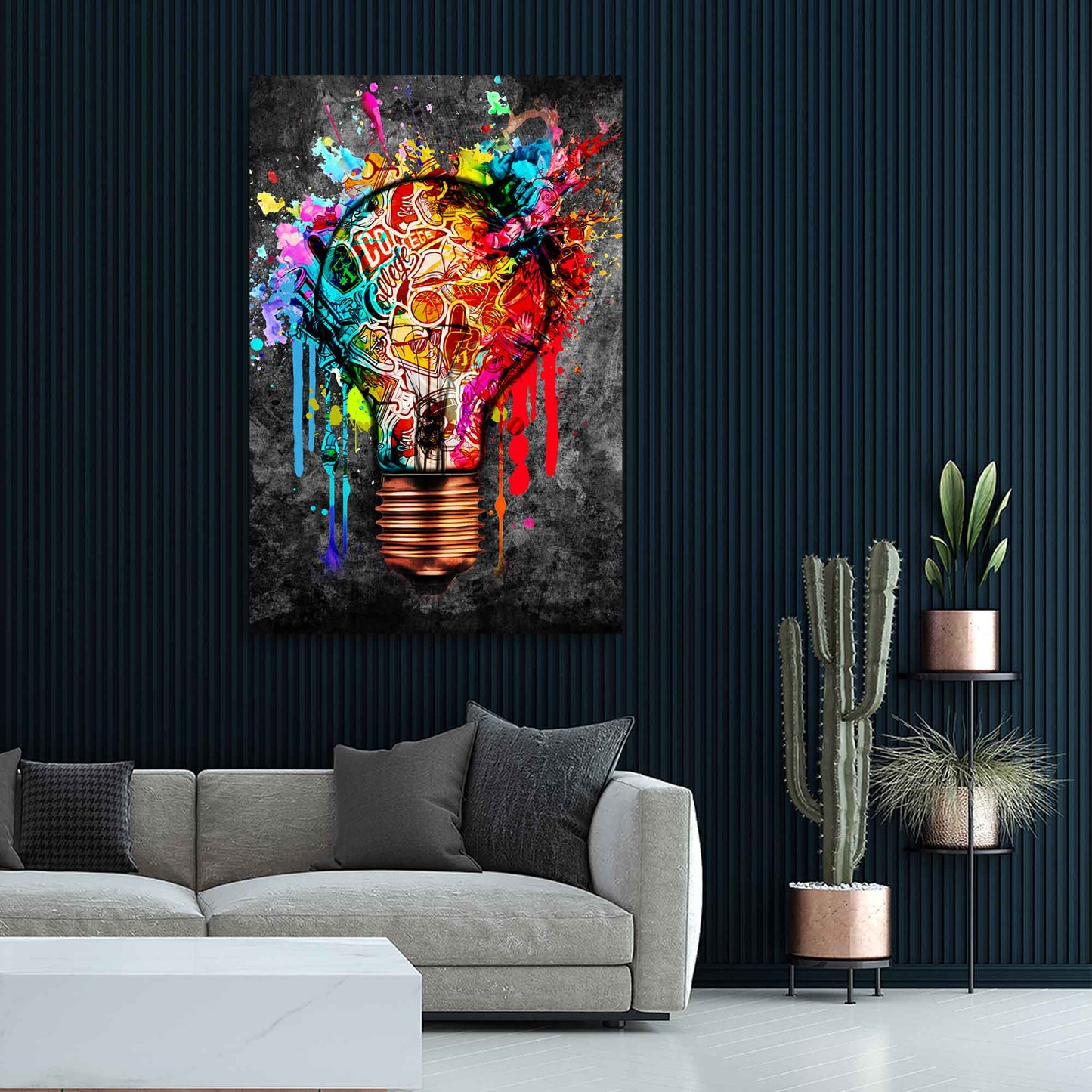 Quadro moderno lampadina Graffiti Street Art Style