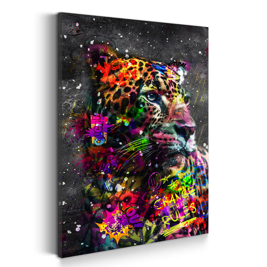 Quadro moderno leopardo Graffiti Pop Art Style